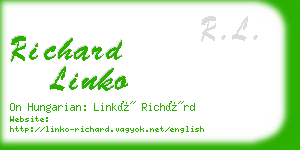 richard linko business card